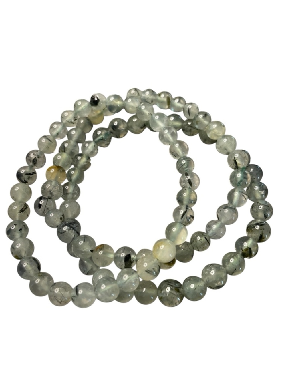 Mamaste Club Prehnite Delicate Green Beaded Stretch Bracelet Set